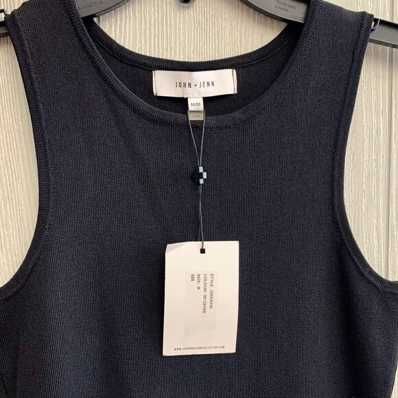 John + Jenn Side Laced Knit Dress Black Sleeveless Medium NWT - Picture 8 of 10